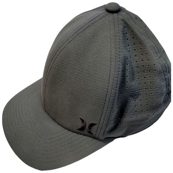 HURLEY Phantom Gray Mini Icon Flex Fit Men's Hat Size S/M Baseball Cap Curved - Picture 1 of 13